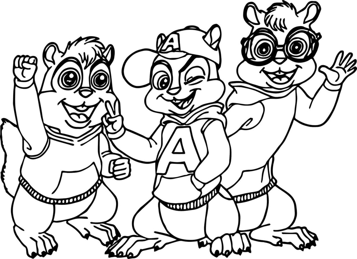 Desenhe personagens em alvin e os esquilos para colorir