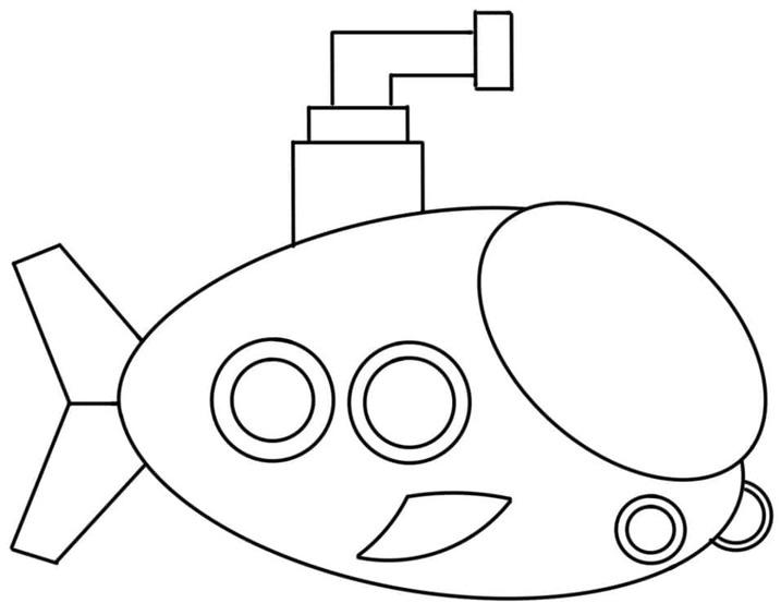 Desenhos de Desenhe um submarino incrível para colorir