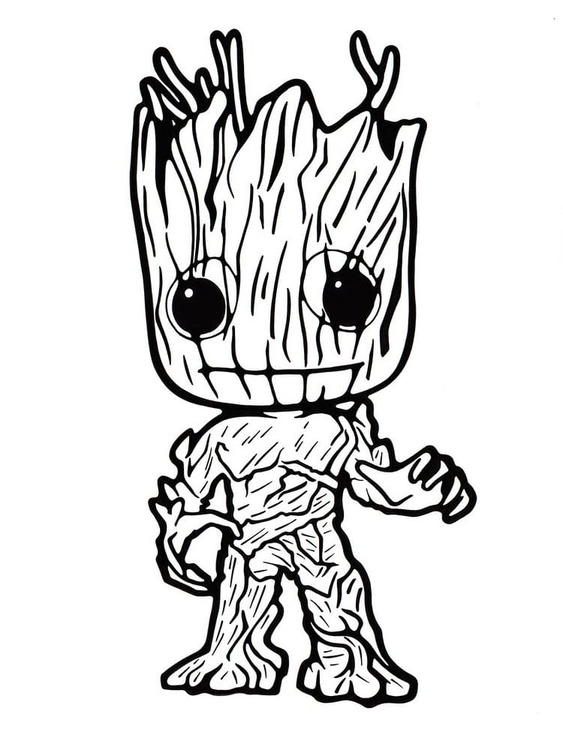 Desenho Groot funko pop para colorir