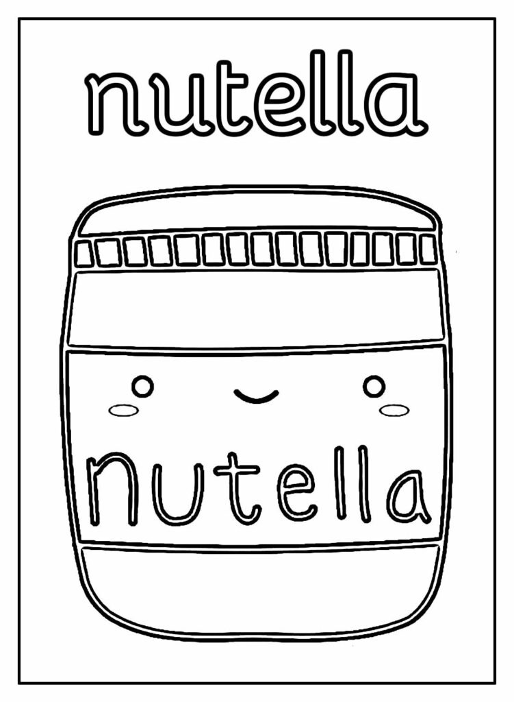 Desenho de Nutella para colorir