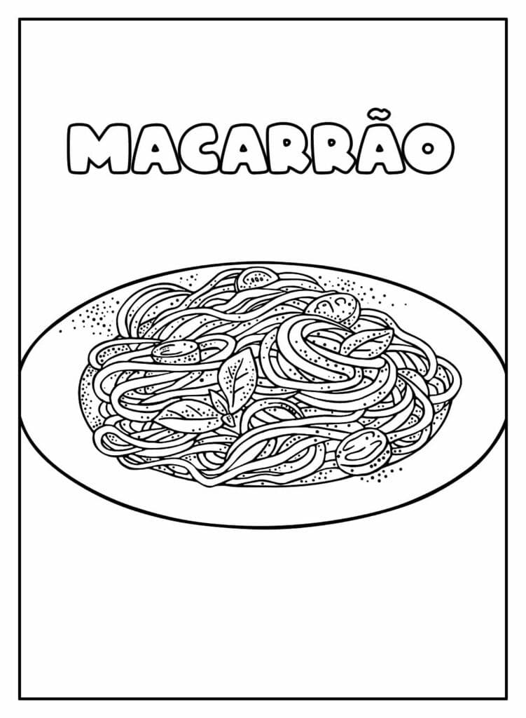 Desenhos de Macarrão 1 para colorir