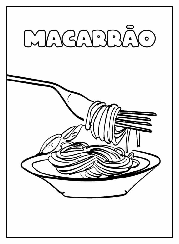 Desenhos de Macarrão 12 para colorir