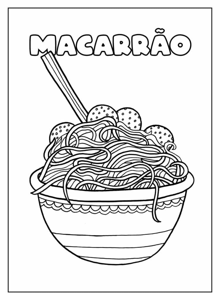 Desenhos de Macarrão 2 para colorir