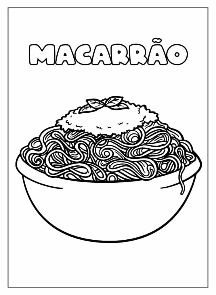 Desenhos de Macarrão 3 para colorir