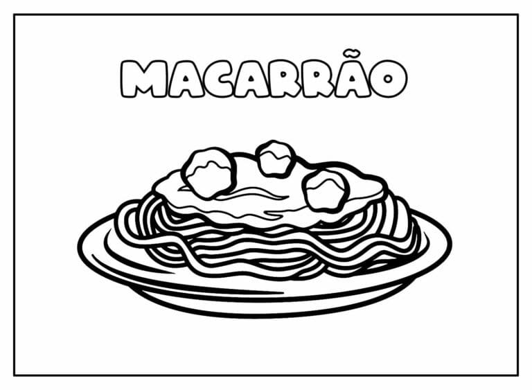 Desenhos de Macarrão 4 para colorir