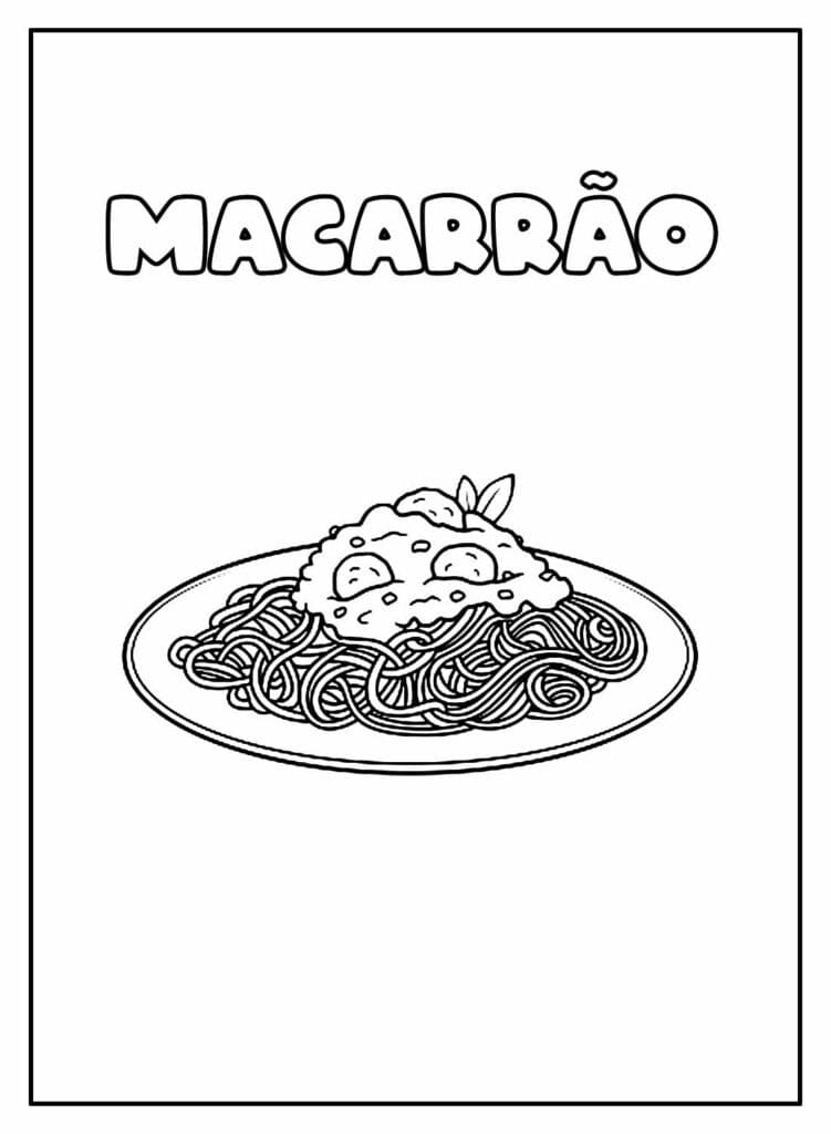 Desenhos de Macarrão 9 para colorir