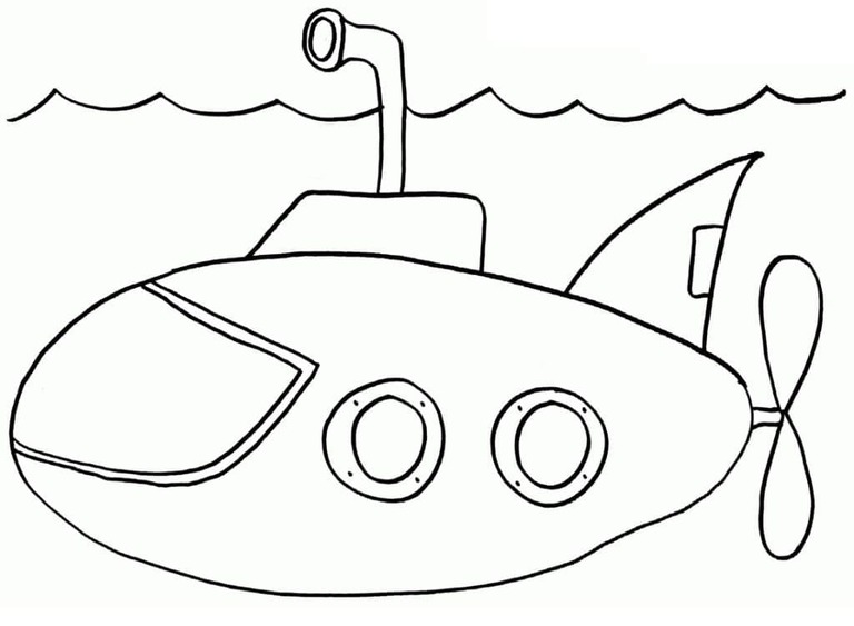 Submarino 6 para colorir