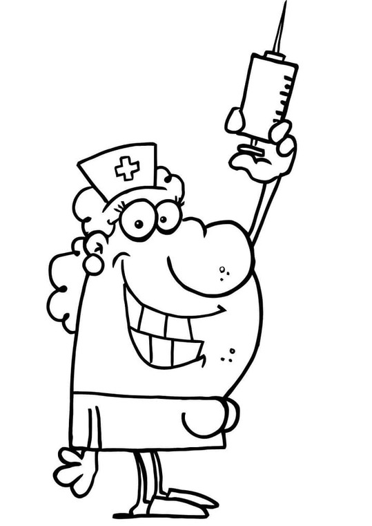 Desenhos de Desenhar Enfermeira Engraçada para colorir
