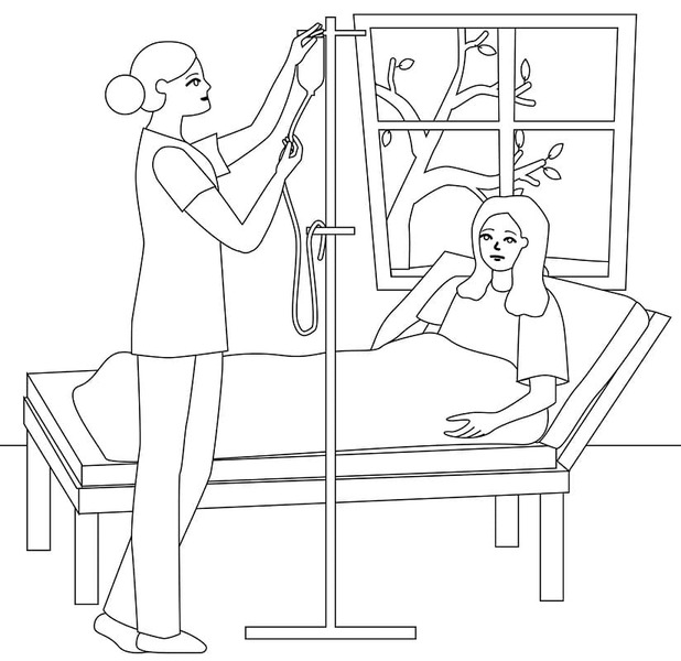Desenhos de Desenhar Enfermeira e paciente para colorir