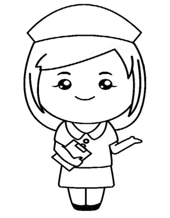 Desenhos de Desenhar Enfermeira grátis para crianças para colorir