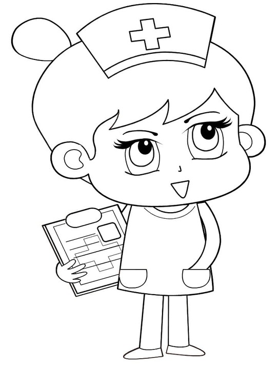 Desenhar Enfermeira imprimir fofa para colorir