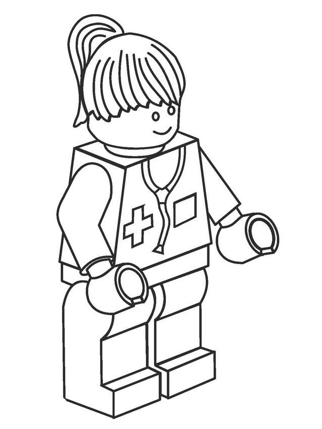 Desenhos de Desenhar Enfermeira lego para colorir