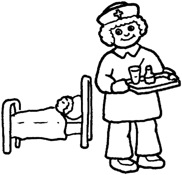 Desenhos de Desenhar Enfermeira sorrindo para colorir