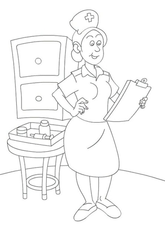 Desenhos de Desenhar grátis Enfermeira para colorir
