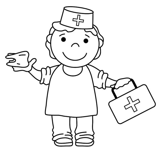 Desenhos de Desenhe Enfermeira Pequena para colorir