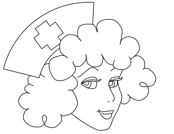 Desenhos de Desenhe o rosto da enfermeira para colorir