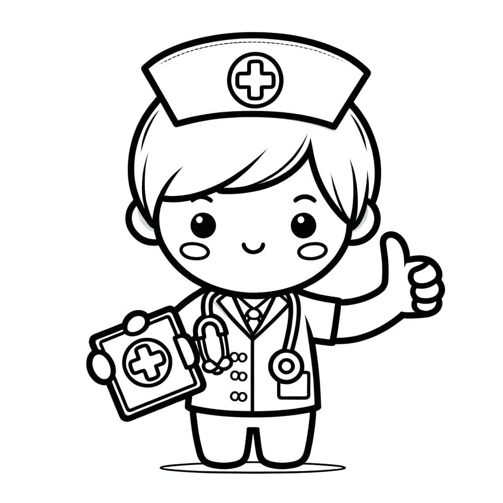Desenhos de Enfermeira 1 para colorir