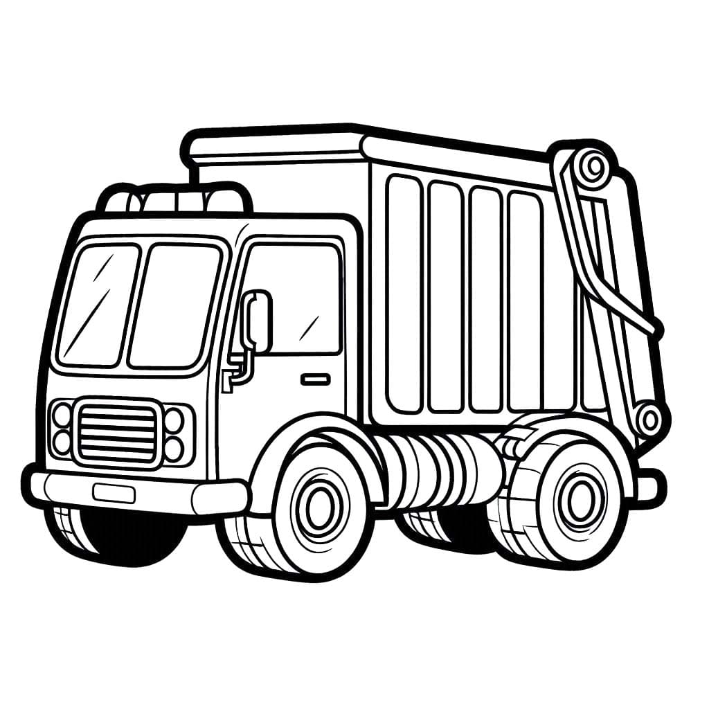 Desenhos de Caminhão de Lixo 1 para colorir