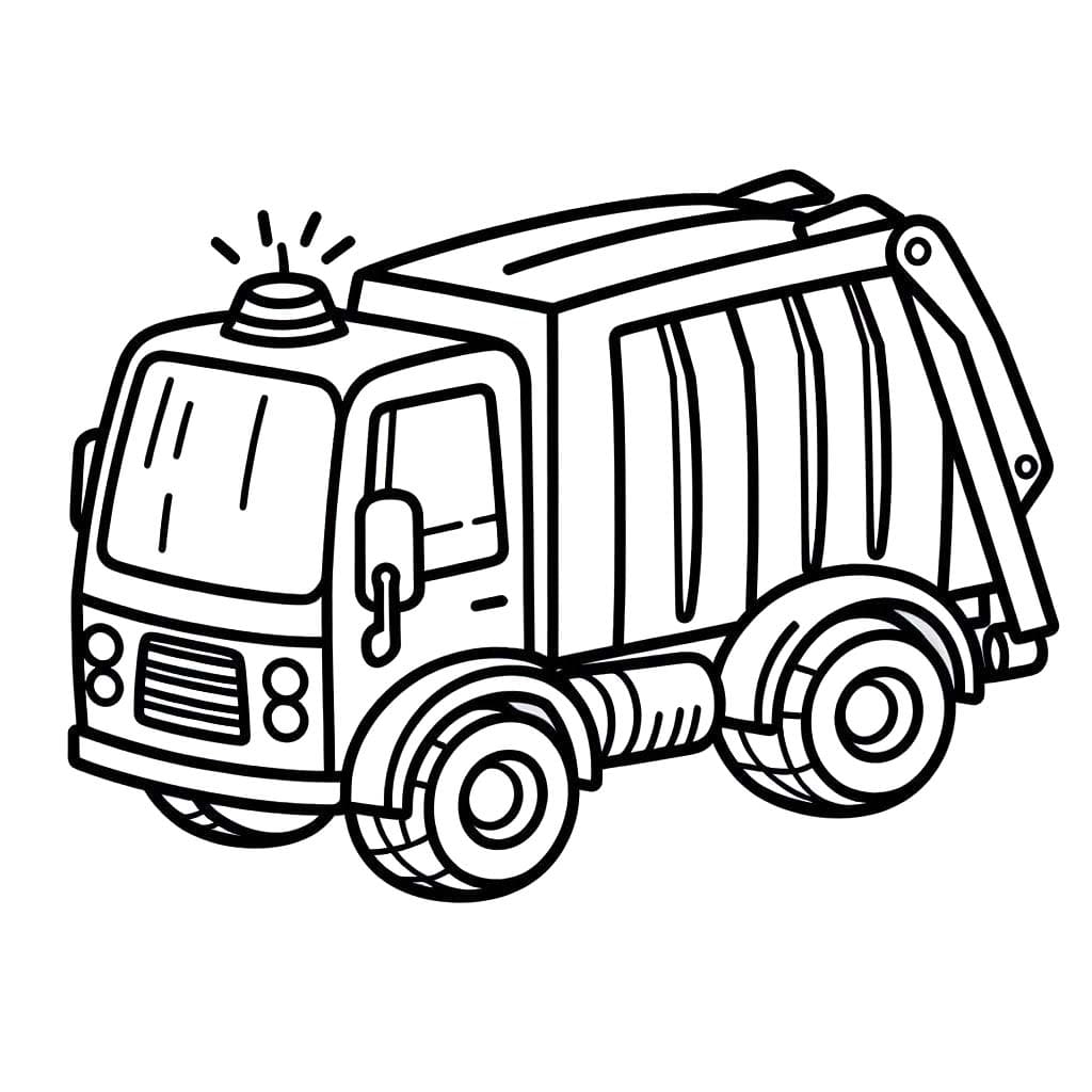 Desenhos de Caminhão de Lixo 3 para colorir