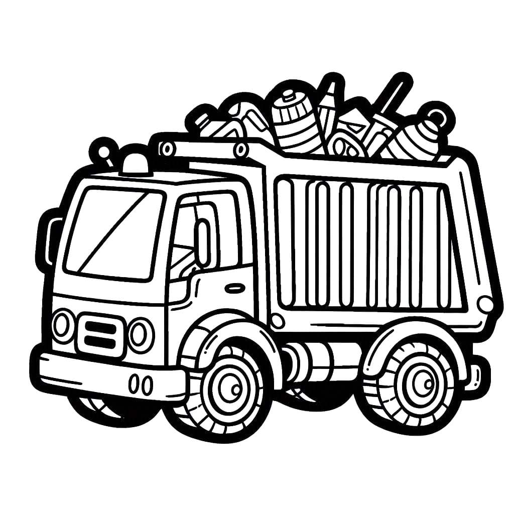 Desenhos de Caminhão de Lixo 4 para colorir