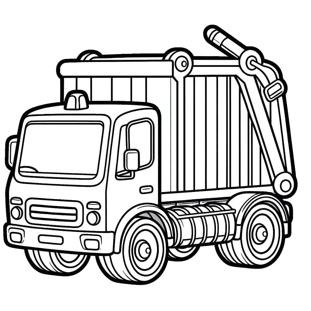 Desenhos de Caminhão de Lixo 6 para colorir