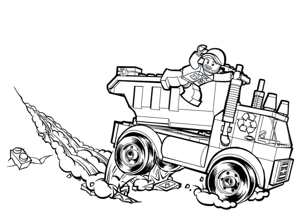 Desenhos de Caminhão de lixo Lego para colorir