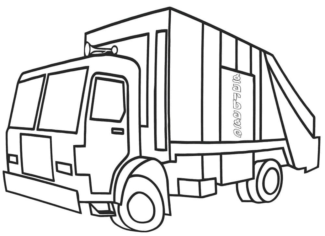 Desenhos de Caminhão de lixo de graça para colorir