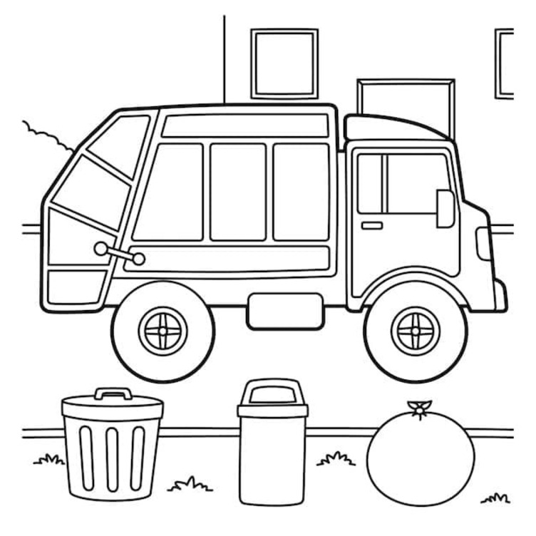 Desenhos de Caminhão de lixo gratuita para colorir