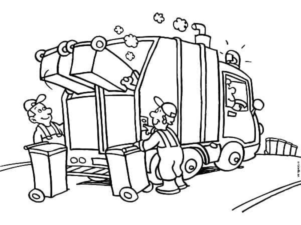 Desenhos de Caminhão de lixo imprimir para colorir