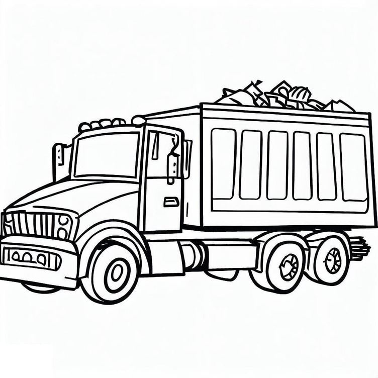 Desenhos de Caminhão de lixo livre para colorir