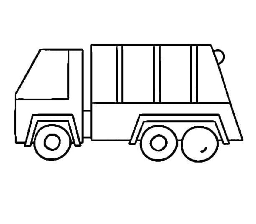 Desenhos de Caminhão de lixo muito simples para colorir