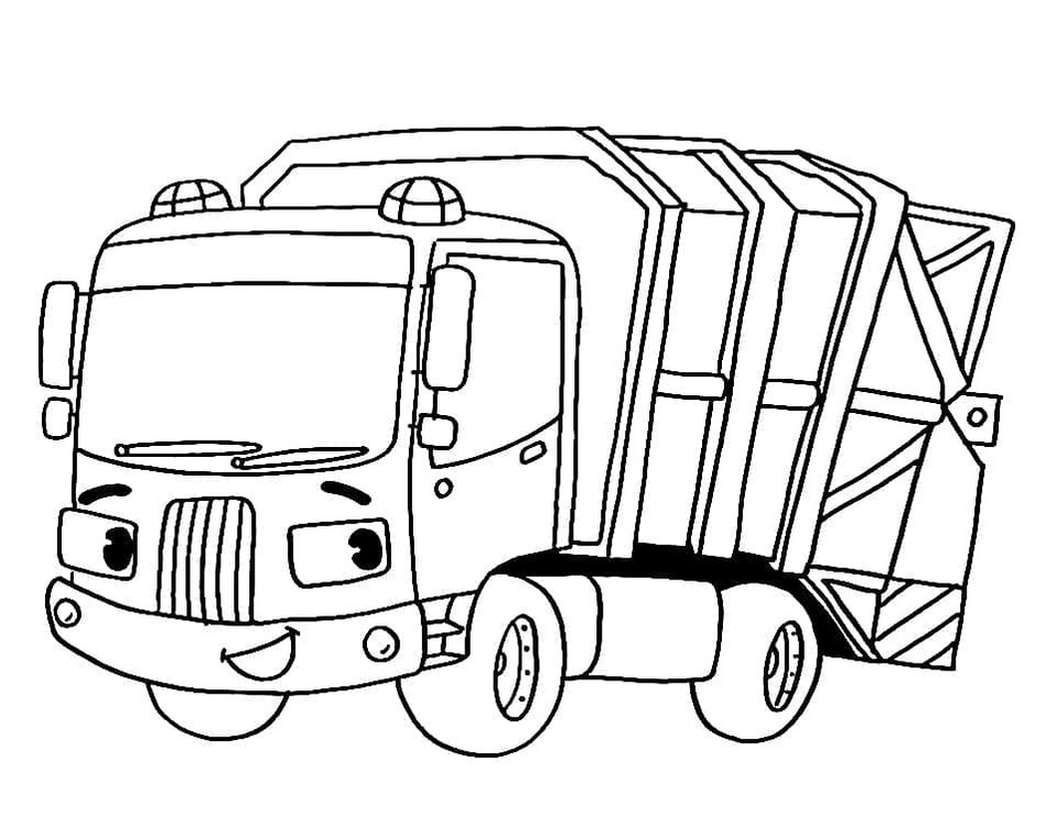 Desenhos de Caminhão de lixo para imprimir para colorir