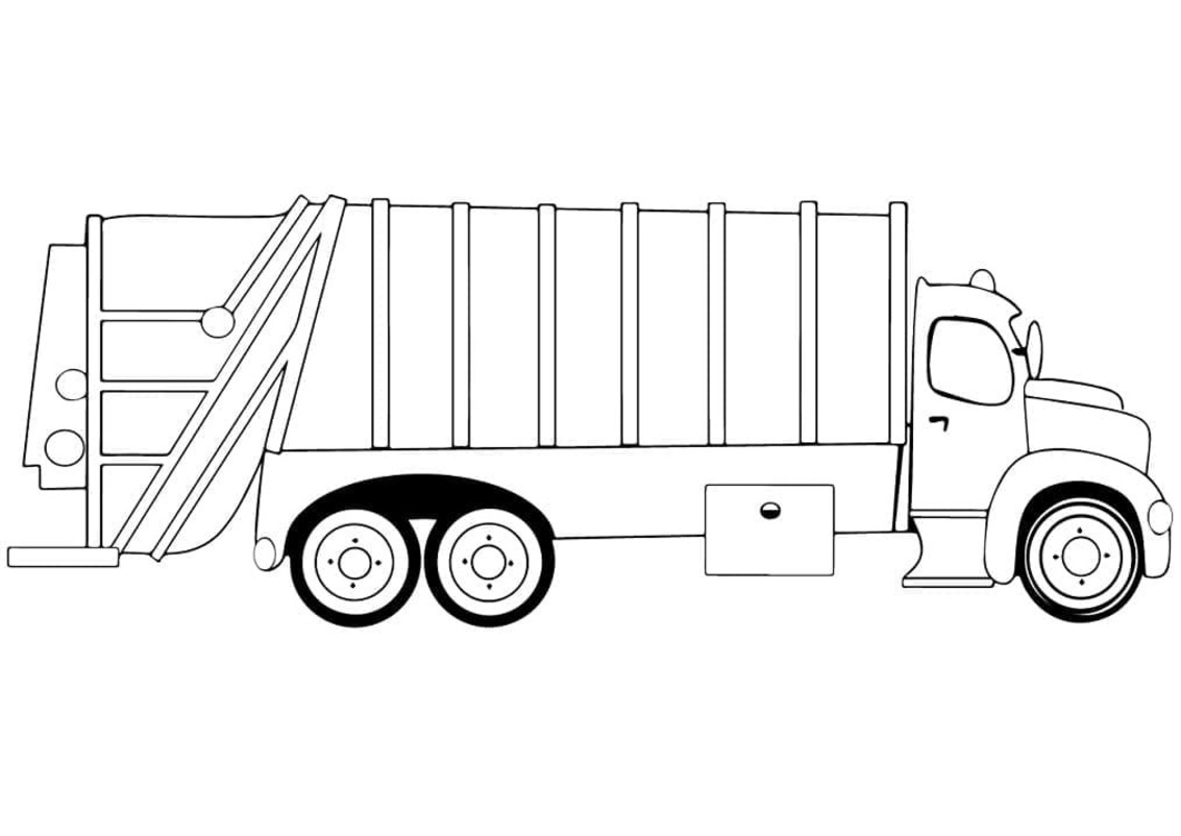 Desenhos de Caminhão de lixo simples para colorir