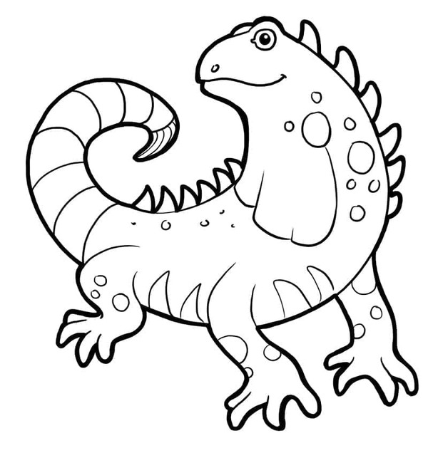 Desenhos de Desenhar Iguana fácil para crianças para colorir