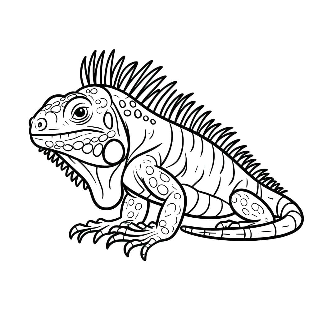 Desenhos de Desenhar Iguana fácil para colorir