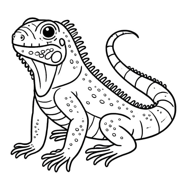 Desenhos de Desenhar Iguana simples para crianças para colorir
