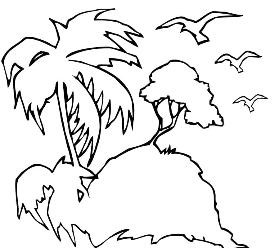 Desenhos de Desenhar Ilha muito fácil para colorir