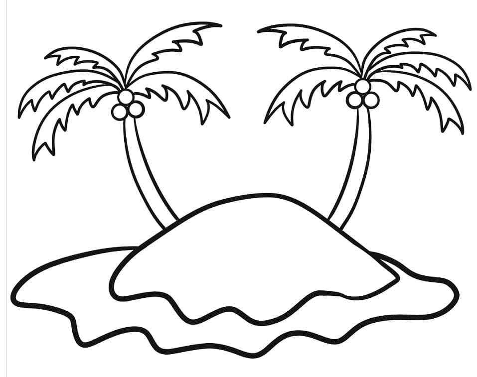 Desenhos de Desenhar Ilha simples para colorir