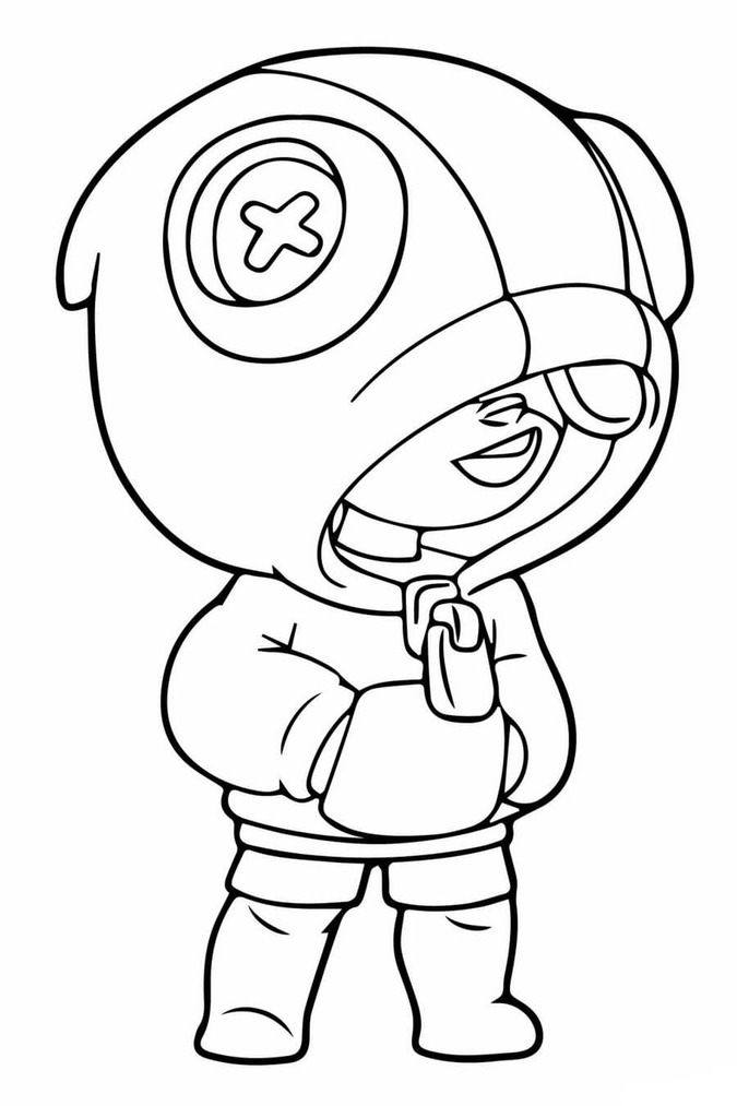 Desenhos de Desenhar Leon Brawl Stars básico para crianças para colorir