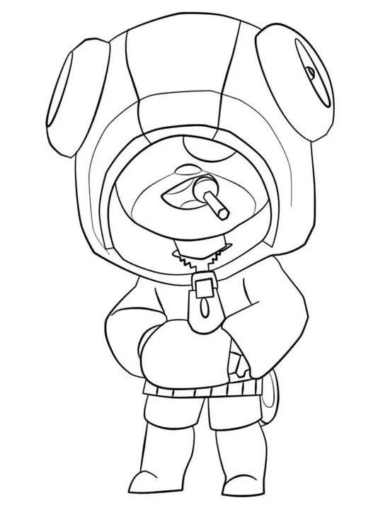 Desenhos de Desenhar Leon Brawl Stars fácil para crianças para colorir