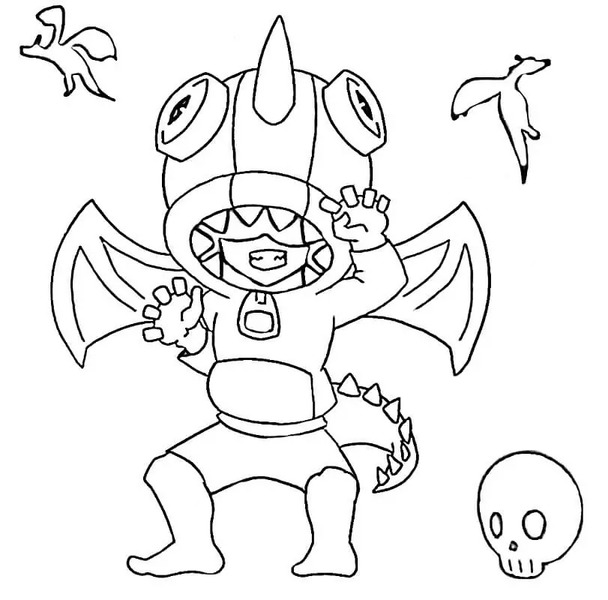 Desenhos de Desenhar Leon Brawl Stars fácil para colorir