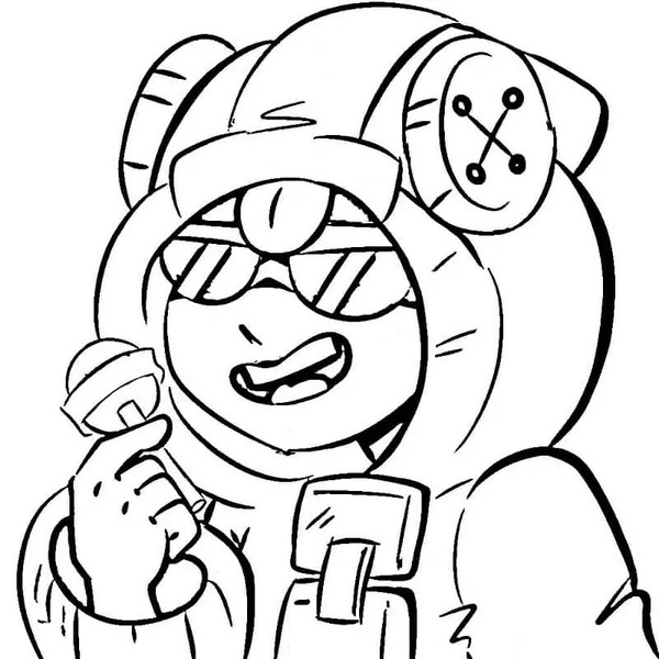 Desenhos de Desenhar Leon Brawl Stars muito simples para colorir