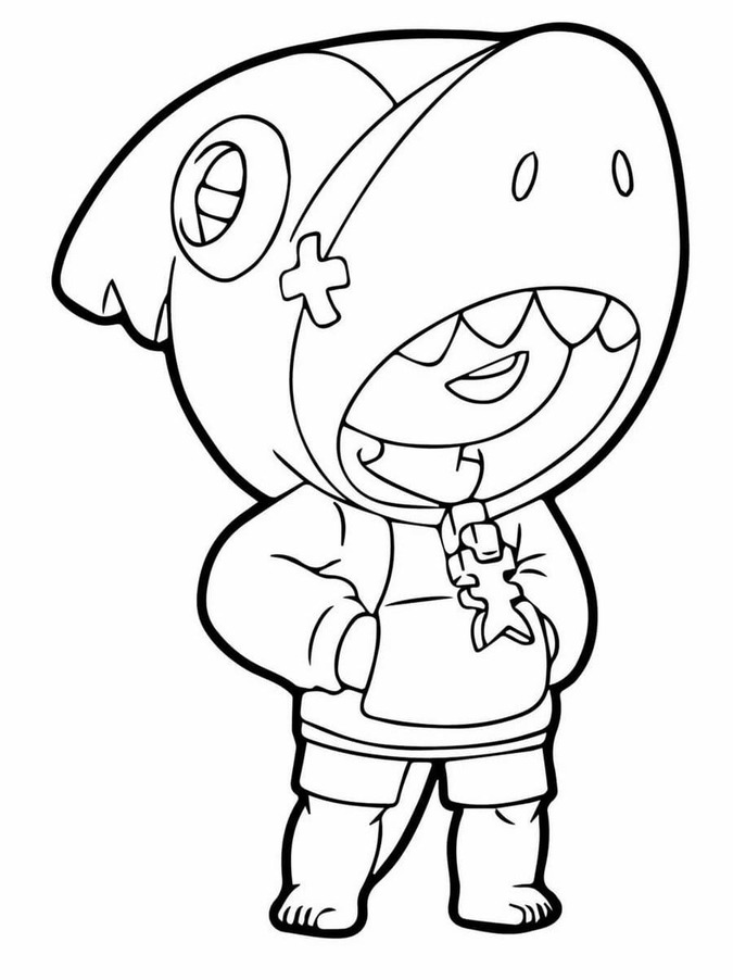 Desenhos de Desenhar Leon Brawl Stars simples para crianças para colorir