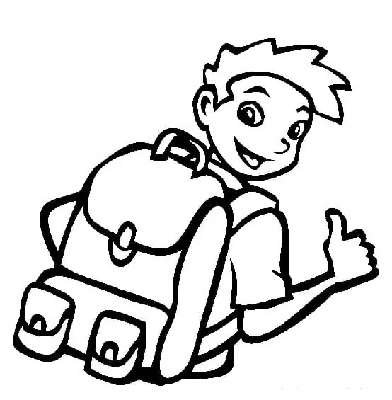 Desenhar Mochila fácil para colorir