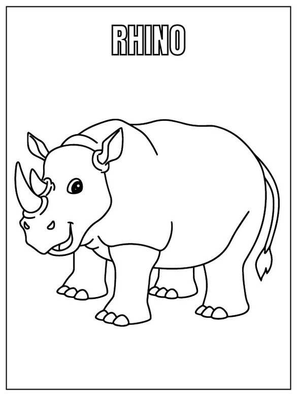 Desenhos de Desenhar Rinoceronte Safari Animal para colorir