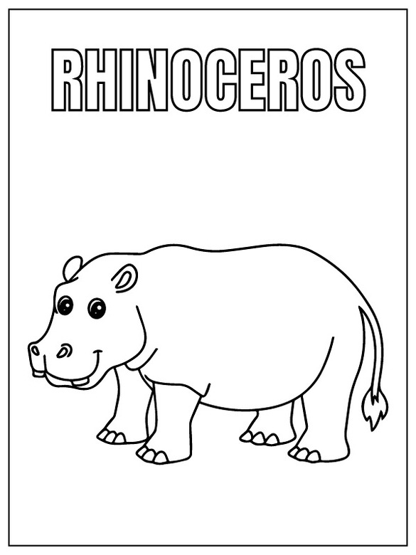 Desenhos de Desenhar Safari Animal Rinoceronte para colorir