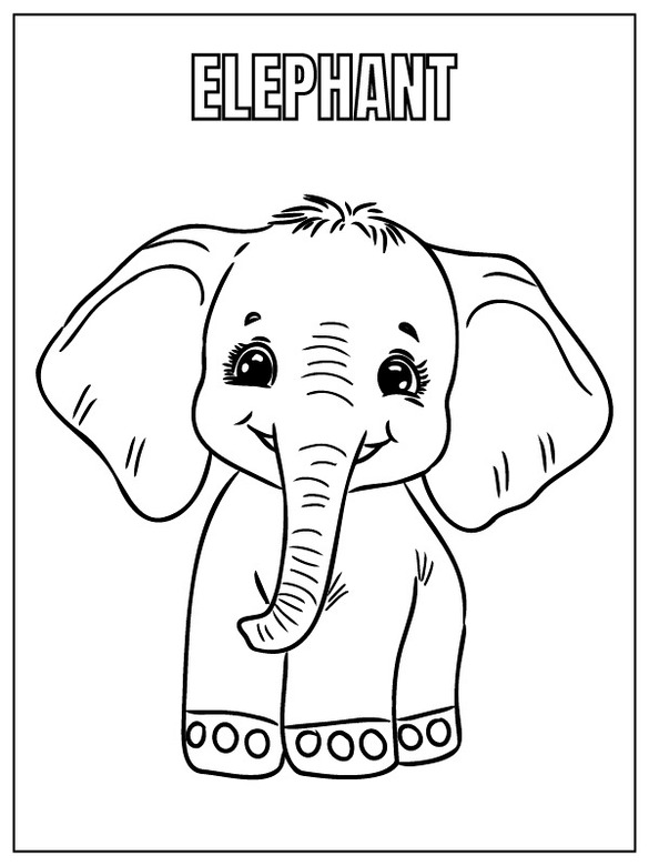 Desenhos de Desenhar Safari Animal elefante para colorir