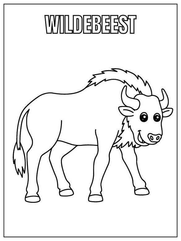 Desenhos de Desenhar Safari Animal gnus para colorir