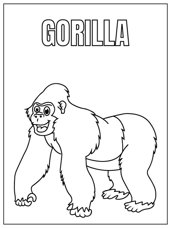 Desenhos de Desenhar Safari Animal gorila para colorir
