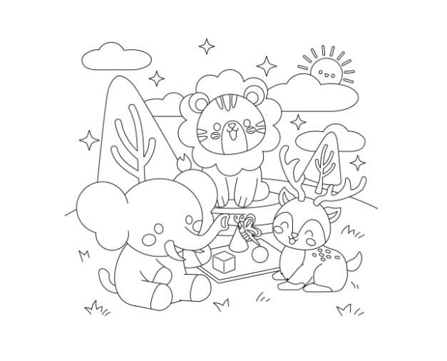 Desenhos de Desenhar Safari para crianças para colorir